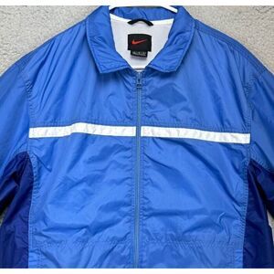 Vintage Nike Jacket Mens Medium H9USH Blue 100% Nylon‎ Full Zip Windbreaker